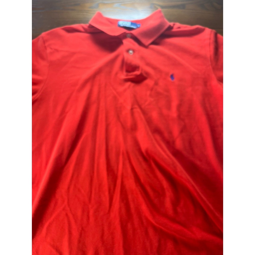 Polo Ralph Lauren Mens Polo Shirt Solid Orange Large Cotton Pony Short Sleeve